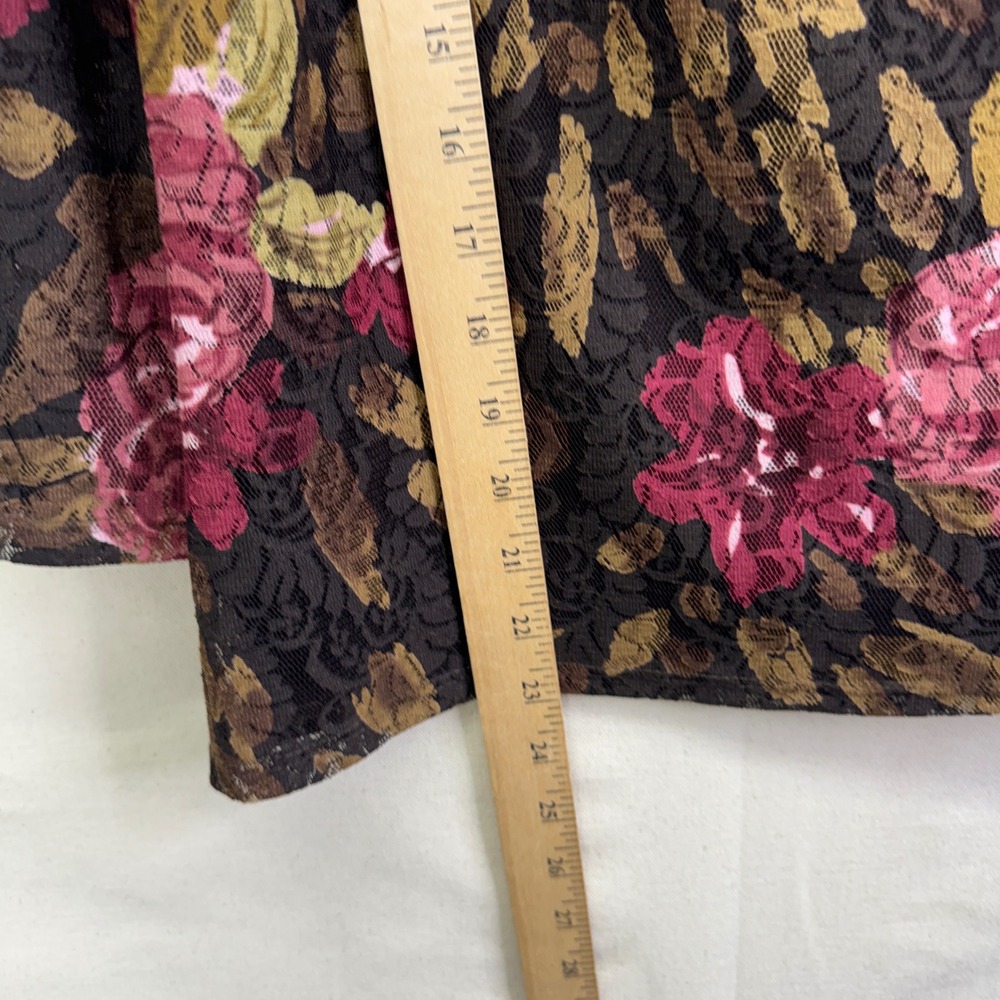 B.I.Y.A.Y.C.D.A Y2K Boho Floral Lace V-Neck Top Womens Size XL Brown Pink Blouse - Picture 7 of 9